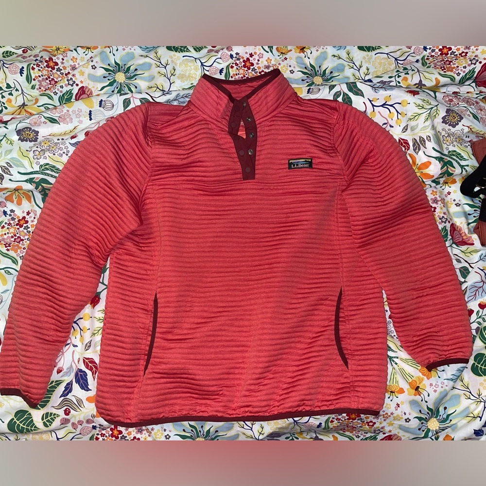 L.L. Bean Airlight Knit Pullover Women’s Desert Rose Heather XL